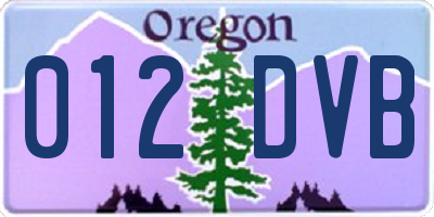OR license plate 012DVB