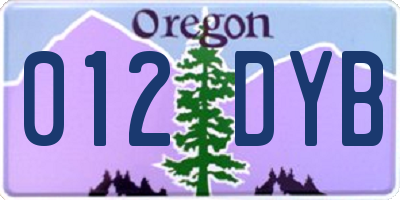 OR license plate 012DYB