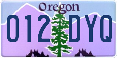 OR license plate 012DYQ