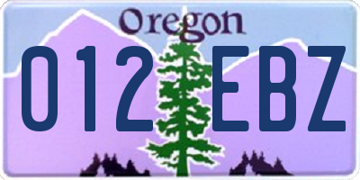 OR license plate 012EBZ