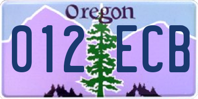 OR license plate 012ECB