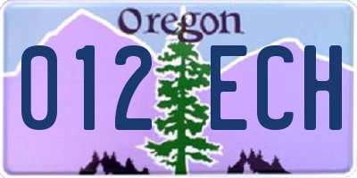 OR license plate 012ECH