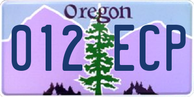 OR license plate 012ECP
