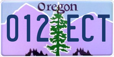 OR license plate 012ECT
