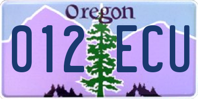 OR license plate 012ECU