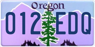 OR license plate 012EDQ