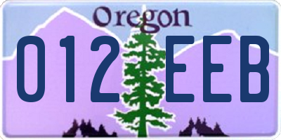 OR license plate 012EEB
