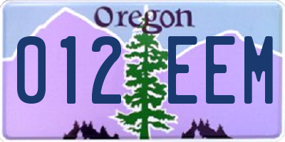 OR license plate 012EEM