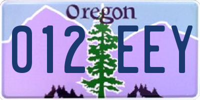OR license plate 012EEY