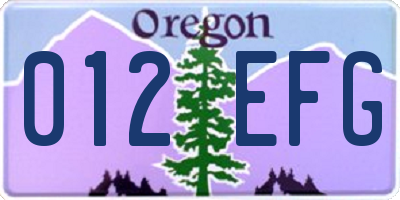 OR license plate 012EFG