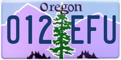 OR license plate 012EFU