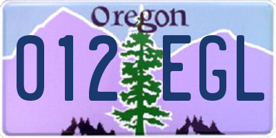 OR license plate 012EGL