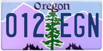 OR license plate 012EGN