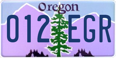 OR license plate 012EGR