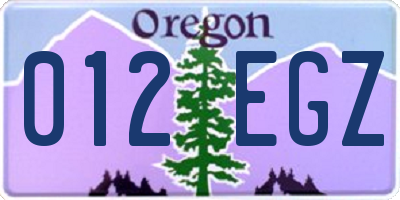 OR license plate 012EGZ