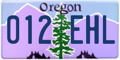 OR license plate 012EHL