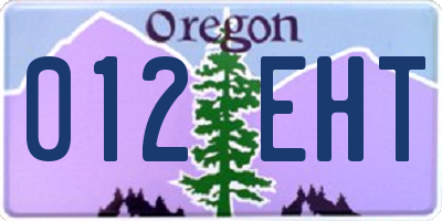 OR license plate 012EHT