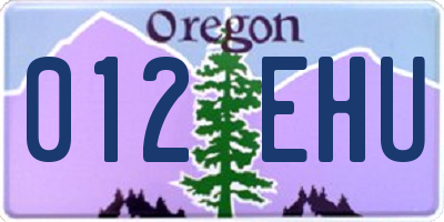 OR license plate 012EHU