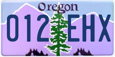 OR license plate 012EHX