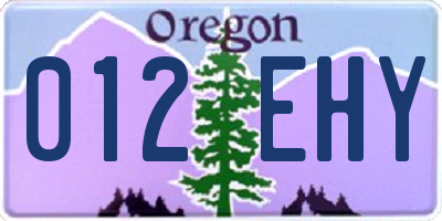 OR license plate 012EHY