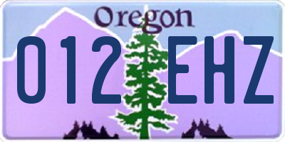 OR license plate 012EHZ