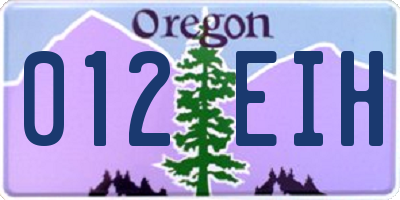 OR license plate 012EIH
