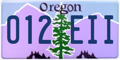OR license plate 012EII
