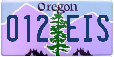 OR license plate 012EIS