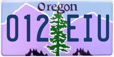 OR license plate 012EIU