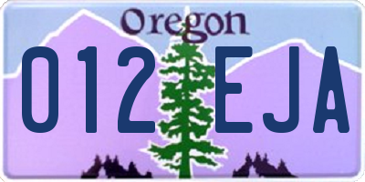 OR license plate 012EJA