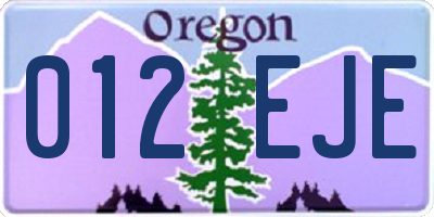 OR license plate 012EJE