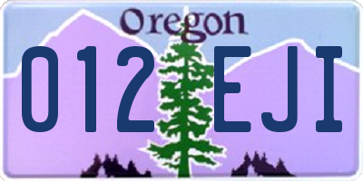 OR license plate 012EJI