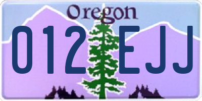 OR license plate 012EJJ