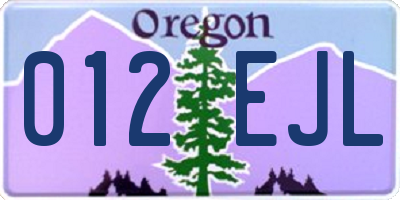 OR license plate 012EJL