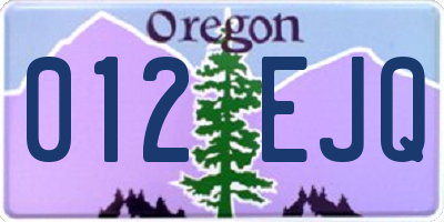 OR license plate 012EJQ