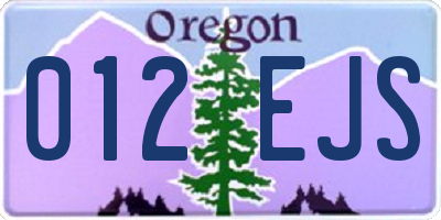 OR license plate 012EJS