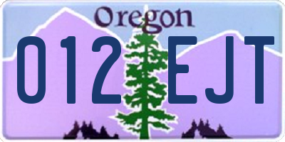 OR license plate 012EJT