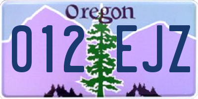 OR license plate 012EJZ