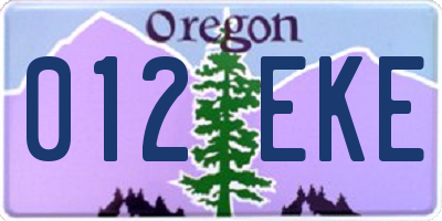 OR license plate 012EKE