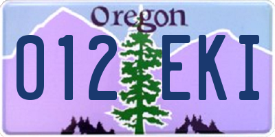 OR license plate 012EKI