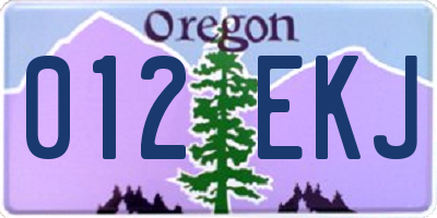 OR license plate 012EKJ