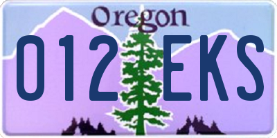 OR license plate 012EKS