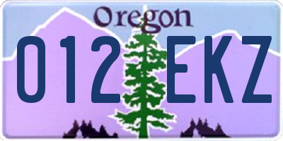 OR license plate 012EKZ