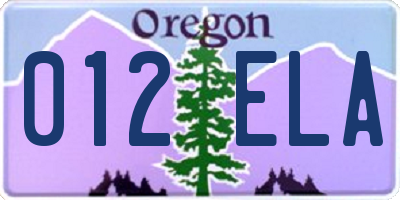 OR license plate 012ELA