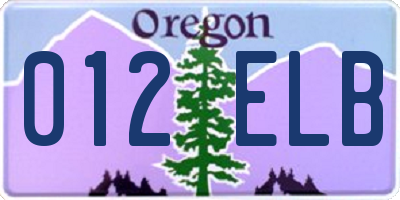 OR license plate 012ELB