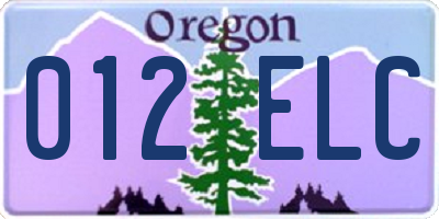OR license plate 012ELC