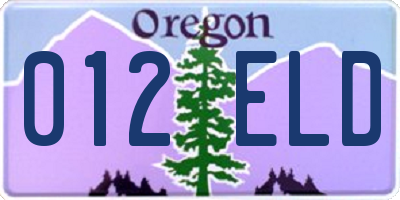 OR license plate 012ELD