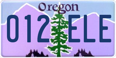 OR license plate 012ELE
