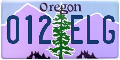 OR license plate 012ELG
