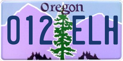 OR license plate 012ELH